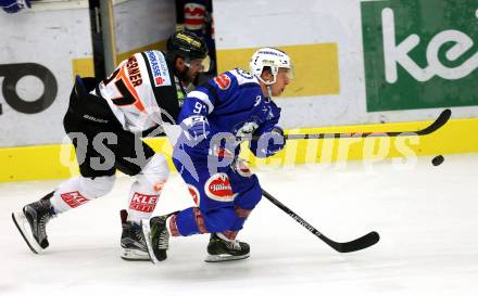 EBEL. Eishockey Bundesliga. Testspiel. VSV gegen Graz 99ers. Christian Jennes (VSV), Stephan Werner (Graz). Villach, am 19.8.2016.
Foto: Kuess
---
pressefotos, pressefotografie, kuess, qs, qspictures, sport, bild, bilder, bilddatenbank