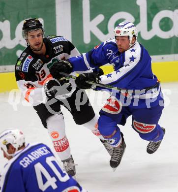 EBEL. Eishockey Bundesliga. Testspiel. VSV gegen Graz 99ers. Michael Raffl(VSV), Kyle Beach (Graz). Villach, am 19.8.2016.
Foto: Kuess
---
pressefotos, pressefotografie, kuess, qs, qspictures, sport, bild, bilder, bilddatenbank