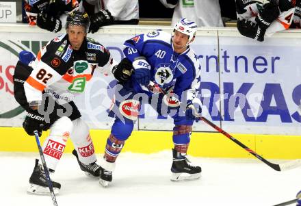 EBEL. Eishockey Bundesliga. Testspiel. VSV gegen Graz 99ers. Michael Grabner (VSV), Atte Pentikainen (Graz). Villach, am 19.8.2016.
Foto: Kuess
---
pressefotos, pressefotografie, kuess, qs, qspictures, sport, bild, bilder, bilddatenbank