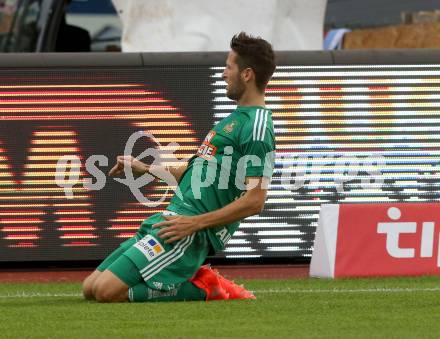 Fussball tipico Bundesliga. RZ Pellets WAC gegen SK Rapid Wien. Torjubel Christoph Schoesswendter, (Rapid). Lavanttal Arena Wolfsberg, am 21.8.2016.
Foto: Kuess
---
pressefotos, pressefotografie, kuess, qs, qspictures, sport, bild, bilder, bilddatenbank