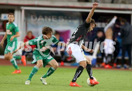 Fussball tipico Bundesliga. RZ Pellets WAC gegen SK Rapid Wien. Philippp Prosenik,  (WAC), Ivan Mocinic (Rapid). Lavanttal Arena Wolfsberg, am 21.8.2016.
Foto: Kuess
---
pressefotos, pressefotografie, kuess, qs, qspictures, sport, bild, bilder, bilddatenbank