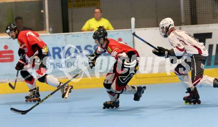 Inline-Hockey WM-Qualifikations-Turnier. Oesterreich gegen Lettland.  Daniel Oberkofler (Oesterreich). Steindorf, am 25.6.2016.
Foto: Kuess
---
pressefotos, pressefotografie, kuess, qs, qspictures, sport, bild, bilder, bilddatenbank