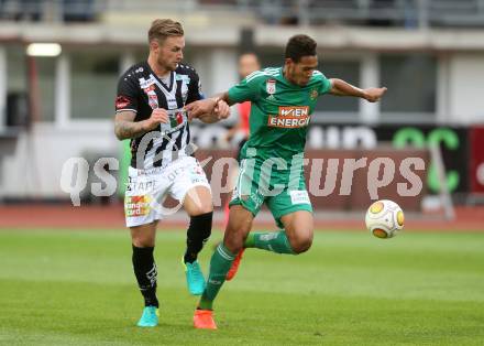 Fussball tipico Bundesliga. RZ Pellets WAC gegen SK Rapid Wien. Michael Sollbauer,  (WAC), Apolinaro De Lira Joelinton Cassio (Rapid). Lavanttal Arena Wolfsberg, am 21.8.2016.
Foto: Kuess
---
pressefotos, pressefotografie, kuess, qs, qspictures, sport, bild, bilder, bilddatenbank