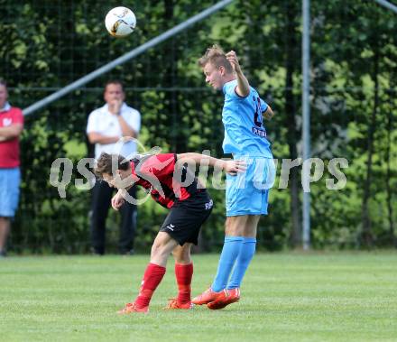 Fussball. Unterliga Ost. Sirnitz gegen Woelfnitz. Michael Spitzer (Sirnitz), Dominik Wurmdobler (Woelfnitz). Sirnitz, 30.7.2016.
Foto: Kuess
---
pressefotos, pressefotografie, kuess, qs, qspictures, sport, bild, bilder, bilddatenbank