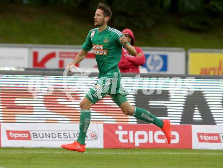 Fussball tipico Bundesliga. RZ Pellets WAC gegen SK Rapid Wien.  Torjubel Christoph Schoesswendter, (Rapid). Lavanttal Arena Wolfsberg, am 21.8.2016.
Foto: Kuess
---
pressefotos, pressefotografie, kuess, qs, qspictures, sport, bild, bilder, bilddatenbank