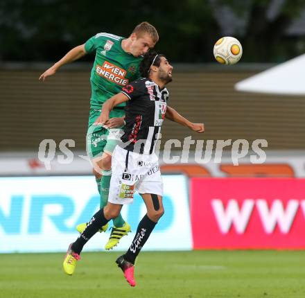 Fussball tipico Bundesliga. RZ Pellets WAC gegen SK Rapid Wien. Ynclan Pajares Jacobo Maria,  (WAC), Christopher Dibon (Rapid). Lavanttal Arena Wolfsberg, am 21.8.2016.
Foto: Kuess
---
pressefotos, pressefotografie, kuess, qs, qspictures, sport, bild, bilder, bilddatenbank