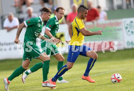 Fussball 1. Klasse C. Liebenfels gegen Donau. Ertuerk Erkara, (Liebenfels),  Sebastian Michael Layroutz, Martin Rauter Rauter  (Donau). Liebenfels, am 20.8.2016.
Foto: Kuess
---
pressefotos, pressefotografie, kuess, qs, qspictures, sport, bild, bilder, bilddatenbank