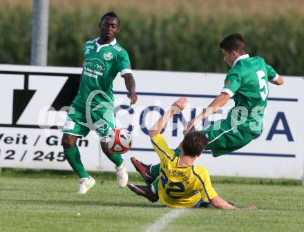 Fussball 1. Klasse C. Liebenfels gegen Donau. Christopher Karl Johann Gratzer,  (Liebenfels), Lamin Bojang, Dominik Killar (Donau). Liebenfels, am 20.8.2016.
Foto: Kuess
---
pressefotos, pressefotografie, kuess, qs, qspictures, sport, bild, bilder, bilddatenbank