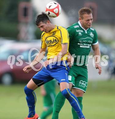 Fussball 1. Klasse C. Liebenfels gegen Donau. Stefan Perack,  (Liebenfels),  Christian Ernst Schritliser (Donau). Liebenfels, am 20.8.2016.
Foto: Kuess
---
pressefotos, pressefotografie, kuess, qs, qspictures, sport, bild, bilder, bilddatenbank