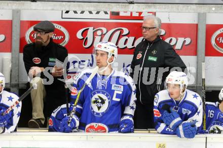 Eishockey Testspiel. VSV gegen Riessersee. Co-Trainer Markus Peintner, Trainer Greg Holst  (VSV). Villach, 26.8.2016.
Foto: Kuess
---
pressefotos, pressefotografie, kuess, qs, qspictures, sport, bild, bilder, bilddatenbank