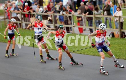 FIS Summer Grand Prix Nordic Combined. Nordische Kombination.  Magnus Moan (NOR), Philipp Orter (AUT), Harald Lemmerer (AUT). Villacher Alpenarena, am 31.8.2016.
Foto: Kuess
---
pressefotos, pressefotografie, kuess, qs, qspictures, sport, bild, bilder, bilddatenbank