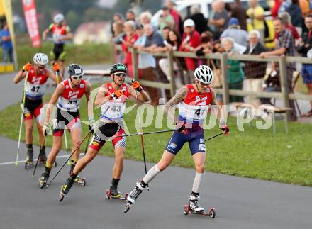 FIS Summer Grand Prix Nordic Combined. Nordische Kombination.  Magnus Moan (NOR), Philipp Orter (AUT). Villacher Alpenarena, am 31.8.2016.
Foto: Kuess
---
pressefotos, pressefotografie, kuess, qs, qspictures, sport, bild, bilder, bilddatenbank