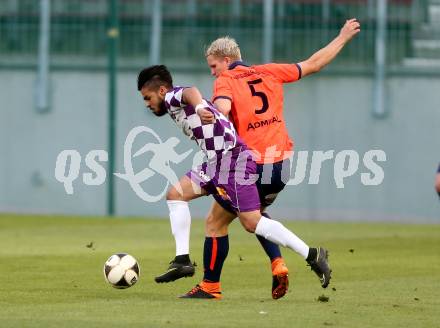 Fussball Regionalliga. SK Austria Klagenfurt gegen Deutschlandsberg. Burak Yilmaz (Klagenfurt),  Anze Zorc Deutschlandsberg). Klagenfurt, am 2.9.2016.
Foto: Kuess
---
pressefotos, pressefotografie, kuess, qs, qspictures, sport, bild, bilder, bilddatenbank