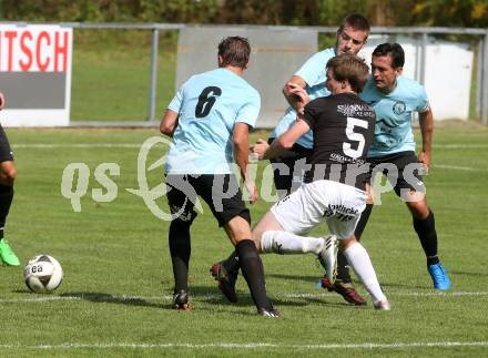 Fussball Kaerntner Liga. Annabichler SV gegen Gmuend. Stefan Dollinger, Eni Nuhanovic, Almedin Hota,  (ASV), Christian Preiml (Gmuend). Annabichl, am 4.9.2016.
Foto: Kuess
---
pressefotos, pressefotografie, kuess, qs, qspictures, sport, bild, bilder, bilddatenbank