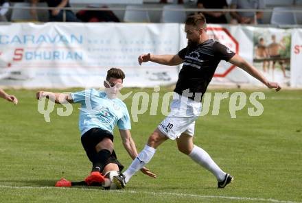 Fussball Kaerntner Liga. Annabichler SV gegen Gmuend. Philipp Matthias Gaggl,  (ASV), Udo Gasser (Gmuend). Annabichl, am 4.9.2016.
Foto: Kuess
---
pressefotos, pressefotografie, kuess, qs, qspictures, sport, bild, bilder, bilddatenbank