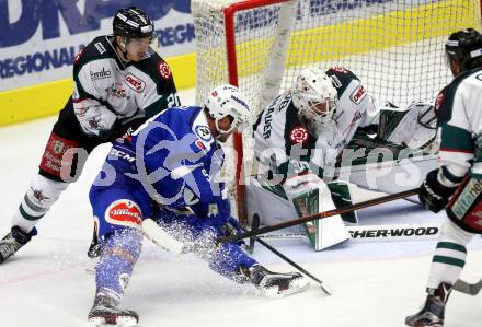 Eishockey testspiel. VSV gegen Starbulls Rosenheim. Ewan McGrath,  (VSV), Simon Heidenreich, Lukas Steinhauer (Rosenheim). Villach, am 9.9.2016.
Foto: Kuess
---
pressefotos, pressefotografie, kuess, qs, qspictures, sport, bild, bilder, bilddatenbank