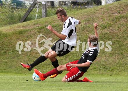 Fussball 1. KLasse A. Gmuend 1b gegen Defreggental. Alexander Marco Aschbacher, (Gmuend), Arno Veider  (Defreggental). Gmuend, am 11.9.2016.
Foto: Kuess
---
pressefotos, pressefotografie, kuess, qs, qspictures, sport, bild, bilder, bilddatenbank