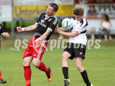 Fussball 1. KLasse A. Gmuend 1b gegen Defreggental. Fabian Hoi, (Gmuend), Nicolas Ladstaetter  (Defreggental). Gmuend, am 11.9.2016.
Foto: Kuess
---
pressefotos, pressefotografie, kuess, qs, qspictures, sport, bild, bilder, bilddatenbank