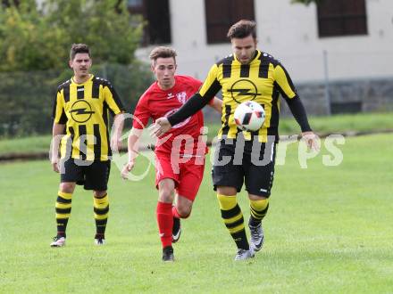 Fussball. 1. Klasse C. HSV gegen Glanegg. Nikola Andrijevic (HSV), 	Thomas Josef Sobian (Glanegg). Klagenfurt Lendorf, 17.9.2016,
Foto: Kuess
---
pressefotos, pressefotografie, kuess, qs, qspictures, sport, bild, bilder, bilddatenbank