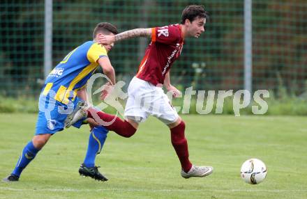 Fussball Unterliga West. Ludmannsdorf gegen Noetsch. Fabio Csyz (Ludmannsdorf),  Luca Andrea Nicola Kreuzer (Noetsch). Ludmannsdorf, am 18.9.2016.
Foto: Kuess
---
pressefotos, pressefotografie, kuess, qs, qspictures, sport, bild, bilder, bilddatenbank