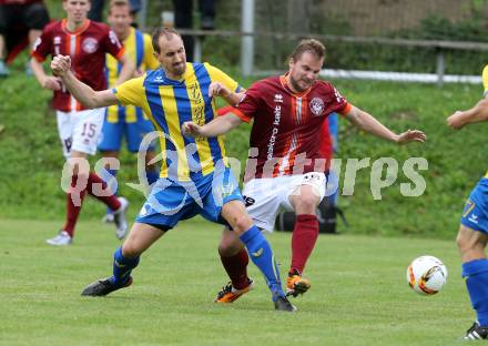 Fussball Unterliga West. Ludmannsdorf gegen Noetsch. Jernej Smukavec, (Ludmannsdorf), Michael Schwenner (Noetsch). Ludmannsdorf, am 18.9.2016.
Foto: Kuess
---
pressefotos, pressefotografie, kuess, qs, qspictures, sport, bild, bilder, bilddatenbank