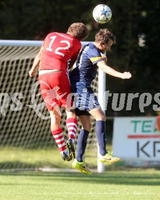 Fussball. 1. Klasse C. Ebental gegen SG KSK-Woerthersee/ATUS Poertschach. Christof Pirolt (Ebental),  Gernot Suppan (SG KSK-Woerthersee/ATUS Poertschach). Ebental, 25.9.2016.
Foto: Kuess
---
pressefotos, pressefotografie, kuess, qs, qspictures, sport, bild, bilder, bilddatenbank