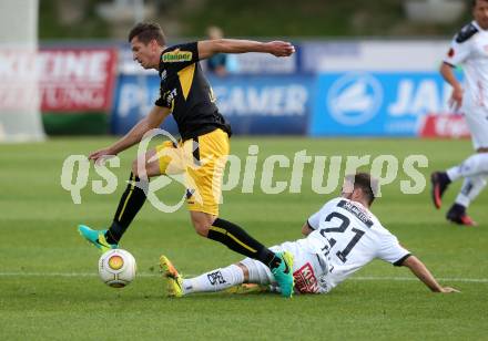 Fussball Bundesliga. RZ Pellets WAC gegen  Altach. Christian Klem,  (WAC), Andreas Lienhart (Altach). Wolfsberg, am 1.10.2016.
Foto: Kuess
---
pressefotos, pressefotografie, kuess, qs, qspictures, sport, bild, bilder, bilddatenbank