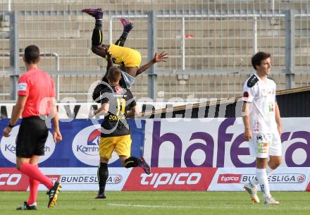 Fussball Bundesliga. RZ Pellets WAC gegen  Altach. Torjubel Nicolas Brice Moumi Ngamaleu (Altach). Wolfsberg, am 1.10.2016.
Foto: Kuess
---
pressefotos, pressefotografie, kuess, qs, qspictures, sport, bild, bilder, bilddatenbank