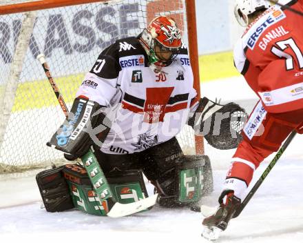 EBEL. Eishockey Bundesliga.  KAC gegen HC TWK Innsbruck. Andy Chiodo (Innsbruck). Klagenfurt, am 2.10.2016.
Foto: Kuess 
---
pressefotos, pressefotografie, kuess, qs, qspictures, sport, bild, bilder, bilddatenbank