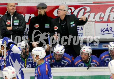 EBEL. Eishockey Bundesliga.  VSV gegen Dornbirner Eishockey Club. Co-Trainer Markus Peintner, Trainer Greg Holst (VSV). Villach, am 2.10.2016.
Foto: Kuess 
---
pressefotos, pressefotografie, kuess, qs, qspictures, sport, bild, bilder, bilddatenbank