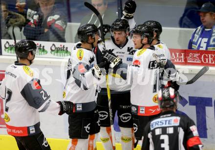 EBEL. Eishockey Bundesliga.  VSV gegen Dornbirner Eishockey Club. Torjubel (Dornbirn). Villach, am 2.10.2016.
Foto: Kuess 
---
pressefotos, pressefotografie, kuess, qs, qspictures, sport, bild, bilder, bilddatenbank