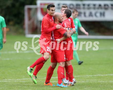 Fussball Kaerntner Liga. ATUS Ferlach gegen Lendorf. Torjubel Stephan Mathias Stueckler (Ferlach). Ferlach, am 8.10.2016.
Foto: Kuess
---
pressefotos, pressefotografie, kuess, qs, qspictures, sport, bild, bilder, bilddatenbank