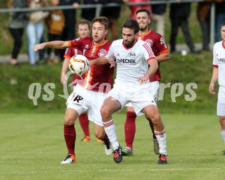 Fussball. Unterliga West. Ludmannsdorf gegen St. Jakob/Ros. Marcel Quantschnig (Ludmannsdorf), Dragan Ovcina (St. Jakob). Ludmannsdorf, 9.10.2016.
Foto: Kuess
---
pressefotos, pressefotografie, kuess, qs, qspictures, sport, bild, bilder, bilddatenbank