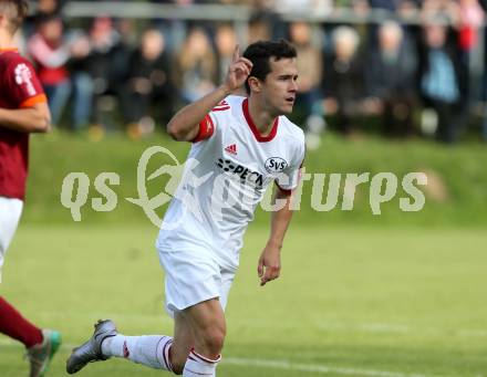 Fussball. Unterliga West. Ludmannsdorf gegen St. Jakob/Ros. Torjubel Marco Koller  (St. Jakob). Ludmannsdorf, 9.10.2016.
Foto: Kuess
---
pressefotos, pressefotografie, kuess, qs, qspictures, sport, bild, bilder, bilddatenbank