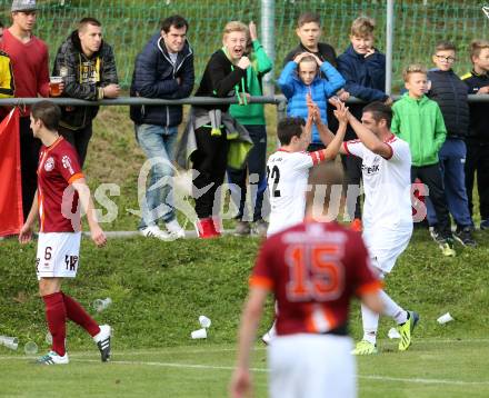 Fussball. Unterliga West. Ludmannsdorf gegen St. Jakob/Ros. Torjubel Marco Koller  (St. Jakob). Ludmannsdorf, 9.10.2016.
Foto: Kuess
---
pressefotos, pressefotografie, kuess, qs, qspictures, sport, bild, bilder, bilddatenbank