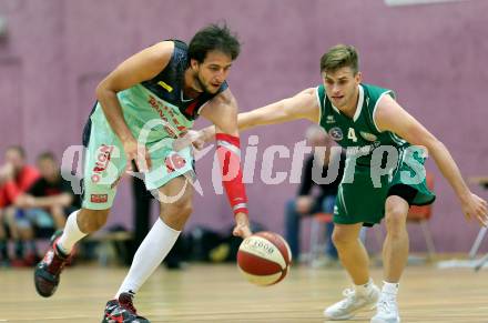 Basketball 2. Bundesliga. GD 1. Runde. Villach Raiders gegen KOS Celovec.  Marko Kolaric.  (Villach), Ziga Erculj  (KOS). Villach, am 9.10.2016.
Foto: Kuess
---
pressefotos, pressefotografie, kuess, qs, qspictures, sport, bild, bilder, bilddatenbank