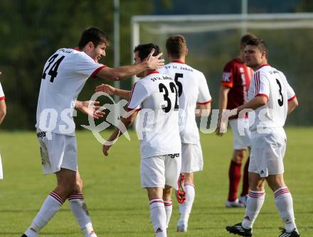 Fussball. Unterliga West. Ludmannsdorf gegen St. Jakob/Ros. Torjubel Marco Koller  (St. Jakob). Ludmannsdorf, 9.10.2016.
Foto: Kuess
---
pressefotos, pressefotografie, kuess, qs, qspictures, sport, bild, bilder, bilddatenbank