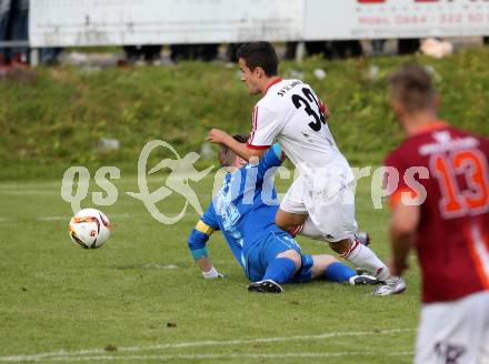 Fussball. Unterliga West. Ludmannsdorf gegen St. Jakob/Ros. Juergen Zedlacher (Ludmannsdorf), Marco Koller (St. Jakob). Ludmannsdorf, 9.10.2016.
Foto: Kuess
---
pressefotos, pressefotografie, kuess, qs, qspictures, sport, bild, bilder, bilddatenbank