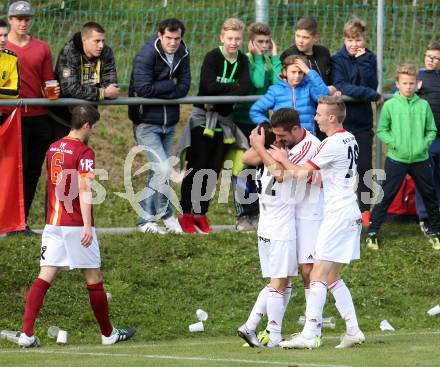 Fussball. Unterliga West. Ludmannsdorf gegen St. Jakob/Ros. Torjubel Marco Koller  (St. Jakob). Ludmannsdorf, 9.10.2016.
Foto: Kuess
---
pressefotos, pressefotografie, kuess, qs, qspictures, sport, bild, bilder, bilddatenbank