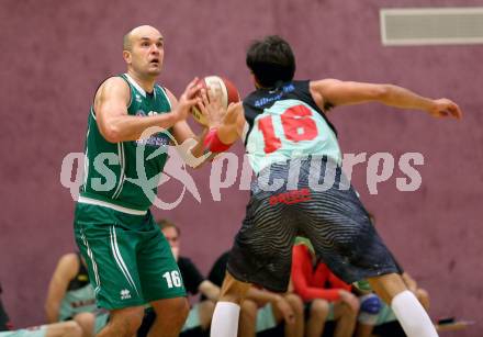 Basketball 2. Bundesliga. GD 1. Runde. Villach Raiders gegen KOS Celovec.  Marko Kolaric, (Villach),  Vjeran Soldo  (KOS). Villach, am 9.10.2016.
Foto: Kuess
---
pressefotos, pressefotografie, kuess, qs, qspictures, sport, bild, bilder, bilddatenbank