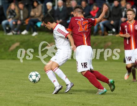 Fussball. Unterliga West. Ludmannsdorf gegen St. Jakob/Ros. Gerfried Einspieler (Ludmannsdorf), Marco Koller (St. Jakob). Ludmannsdorf, 9.10.2016.
Foto: Kuess
---
pressefotos, pressefotografie, kuess, qs, qspictures, sport, bild, bilder, bilddatenbank