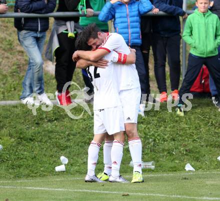 Fussball. Unterliga West. Ludmannsdorf gegen St. Jakob/Ros. Torjubel Marco Koller  (St. Jakob). Ludmannsdorf, 9.10.2016.
Foto: Kuess
---
pressefotos, pressefotografie, kuess, qs, qspictures, sport, bild, bilder, bilddatenbank