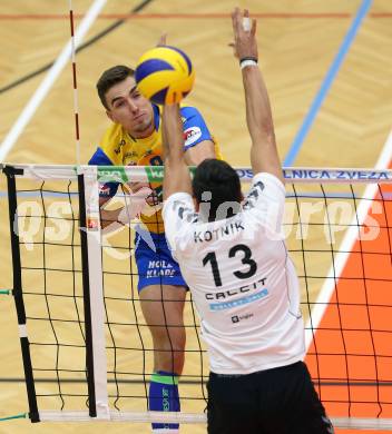 Volleyball MEVZA. SK Posojilnica Aich/Dob gegen Calcit Volleyball Kamnik. Peter Mlynarcik (Aich/Dob). Bleiburg, am 13.10.2016.
Foto: Kuess

---
pressefotos, pressefotografie, kuess, qs, qspictures, sport, bild, bilder, bilddatenbank