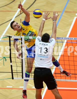 Volleyball MEVZA. SK Posojilnica Aich/Dob gegen Calcit Volleyball Kamnik. Peter Mlynarcik (Aich/Dob). Bleiburg, am 13.10.2016.
Foto: Kuess

---
pressefotos, pressefotografie, kuess, qs, qspictures, sport, bild, bilder, bilddatenbank