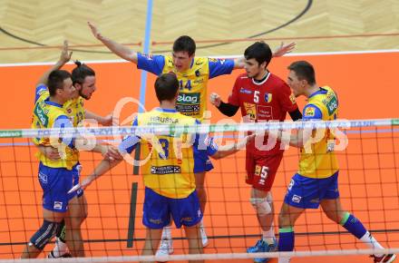 Volleyball MEVZA. SK Posojilnica Aich/Dob gegen Calcit Volleyball Kamnik. Jubel (Aich/Dob). Bleiburg, am 13.10.2016.
Foto: Kuess

---
pressefotos, pressefotografie, kuess, qs, qspictures, sport, bild, bilder, bilddatenbank