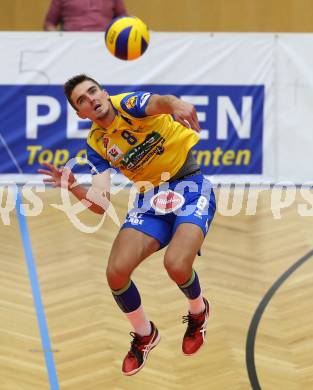 Volleyball MEVZA. SK Posojilnica Aich/Dob gegen Calcit Volleyball Kamnik. Peter Mlynarcik (Aich/Dob). Bleiburg, am 13.10.2016.
Foto: Kuess

---
pressefotos, pressefotografie, kuess, qs, qspictures, sport, bild, bilder, bilddatenbank