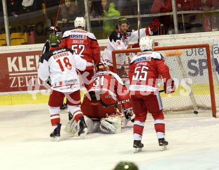 EBEL. Eishockey Bundesliga. KAC gegen 	HCB Suedtirol Alperia. David Madlener, Torjubel Bozen. Klagenfurt, am 14.10.2016.
Foto: Kuess

---
pressefotos, pressefotografie, kuess, qs, qspictures, sport, bild, bilder, bilddatenbank