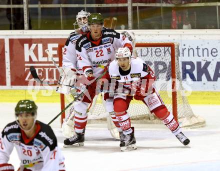 EBEL. Eishockey Bundesliga. KAC gegen 	HCB Suedtirol Alperia. Mark Hurtubise, (KAC), Clark Thompson Seymour,Marcel Melichercik  (Bozen). Klagenfurt, am 14.10.2016.
Foto: Kuess

---
pressefotos, pressefotografie, kuess, qs, qspictures, sport, bild, bilder, bilddatenbank