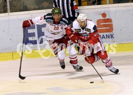 EBEL. Eishockey Bundesliga. KAC gegen 	HCB Suedtirol Alperia. Ziga Pance, (KAC), Travis Oleksuk  (Bozen). Klagenfurt, am 14.10.2016.
Foto: Kuess

---
pressefotos, pressefotografie, kuess, qs, qspictures, sport, bild, bilder, bilddatenbank