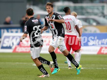 Fussball Bundesliga. RZ Pellets WAC gegen  FC Red Bull Salzburg. Torjubel Boris Huettenbrenner (WAC). Wolfsberg, am 15.10.2016.
Foto: Kuess
---
pressefotos, pressefotografie, kuess, qs, qspictures, sport, bild, bilder, bilddatenbank